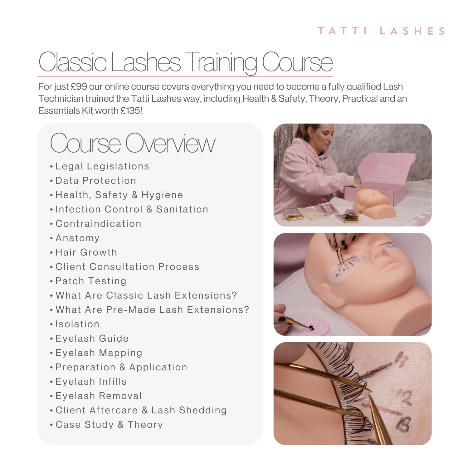 Online Classic Lashes Training Course with Kit