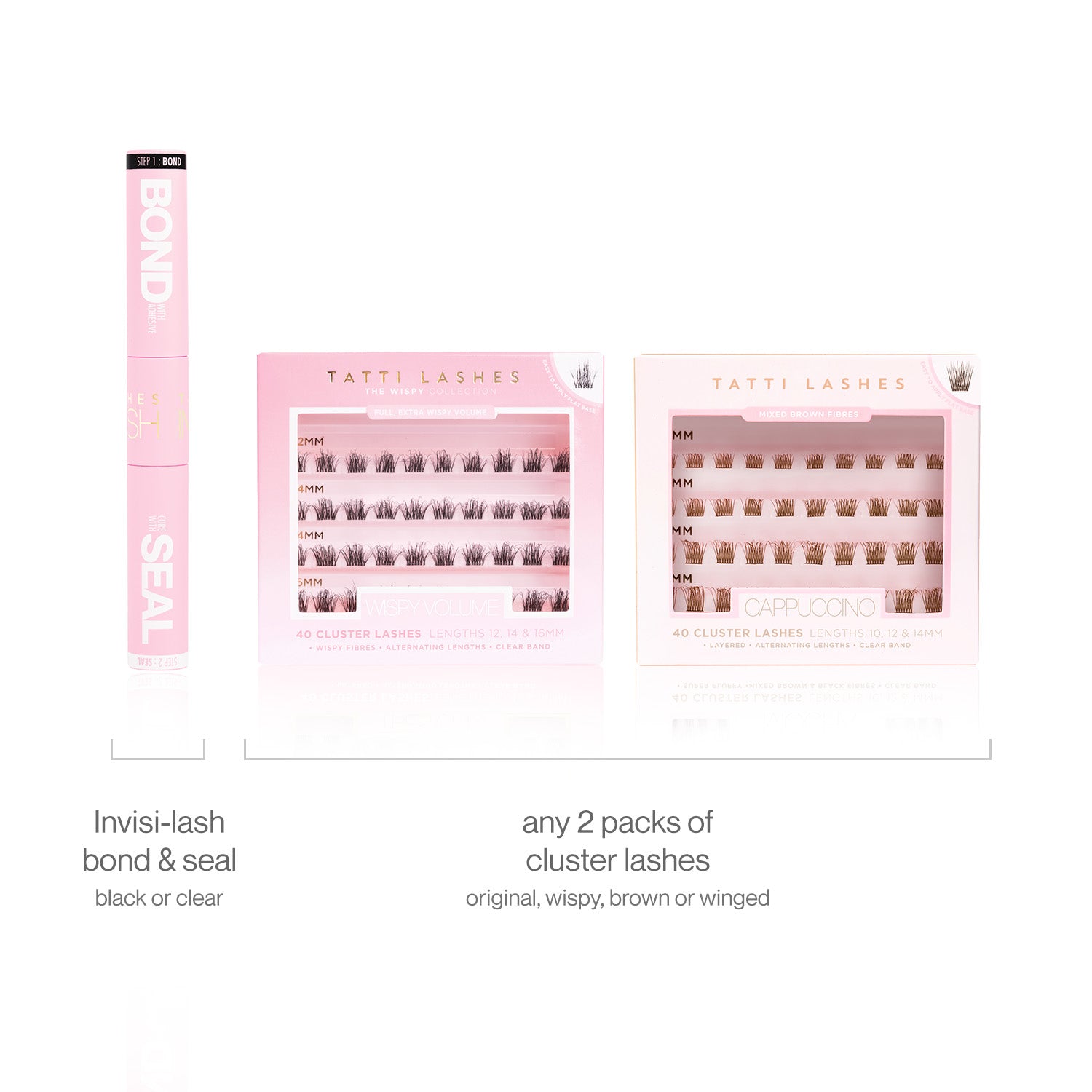 Mix & Match Invisi-Lash 2 Clusters + Glue